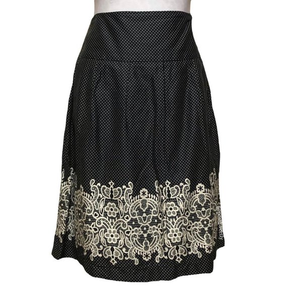 LOFT Dresses & Skirts - Ann Taylor Loft Polka Dot Floral Scroll Full Skirt